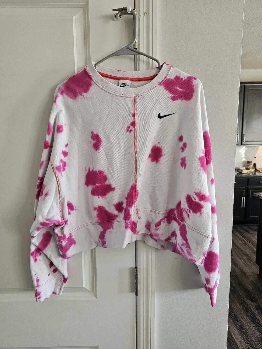 Nike Sportswear Oversized Fleece Tie-Dye Crew Sweatshirt Size Small